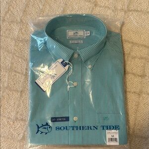 Southern Tide Men's Green/Blue Checkered Shirt